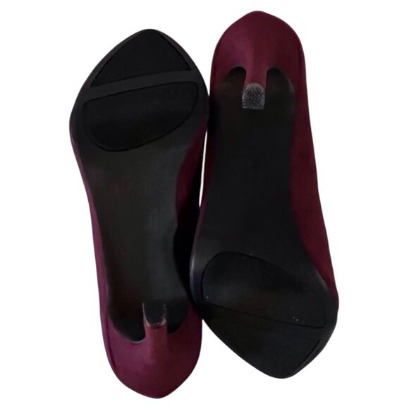 LC Lauren Conrad Blossom Womens Wine Dark Suede 4 Inch Heels Pumps Size 7.5M - Picture 9 of 12